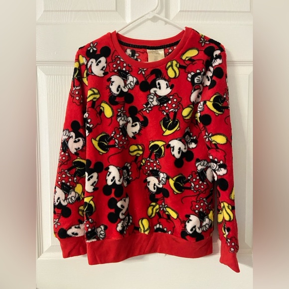 2PC. DISNEY Mickey & Minnie Mouse Fleece Pajama/Lounge Shorts Set - Picture 2 of 7